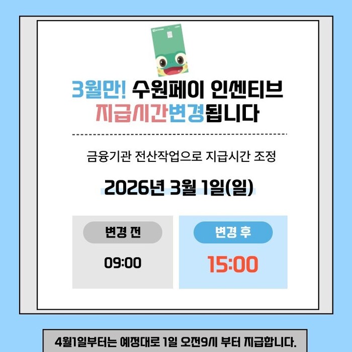 [로컬라이프] 수원시, 3월 수원페이...